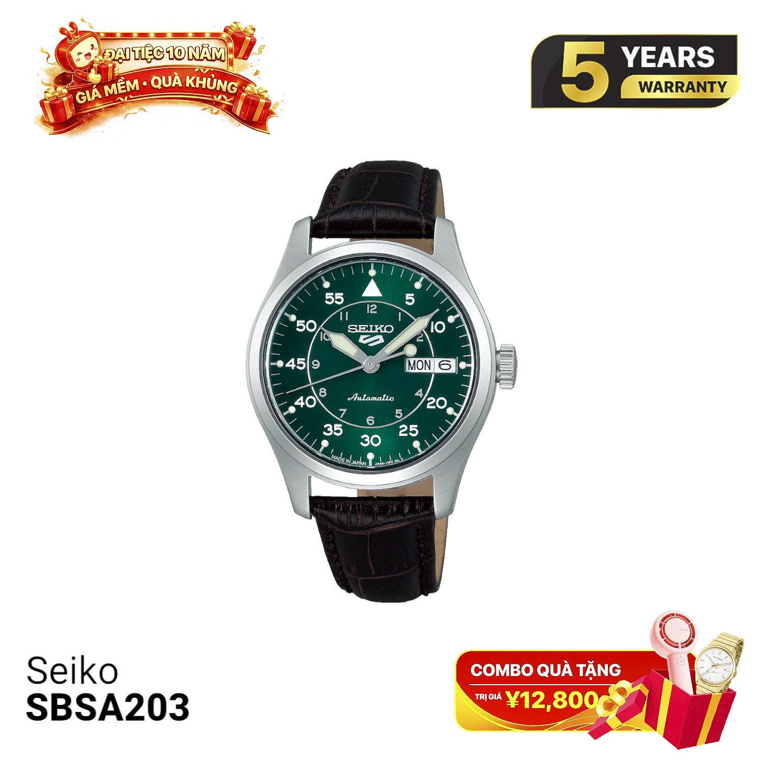 Jam tangan mekanik Seiko 5 Field series SBSA203 - Menerima pesanan. 