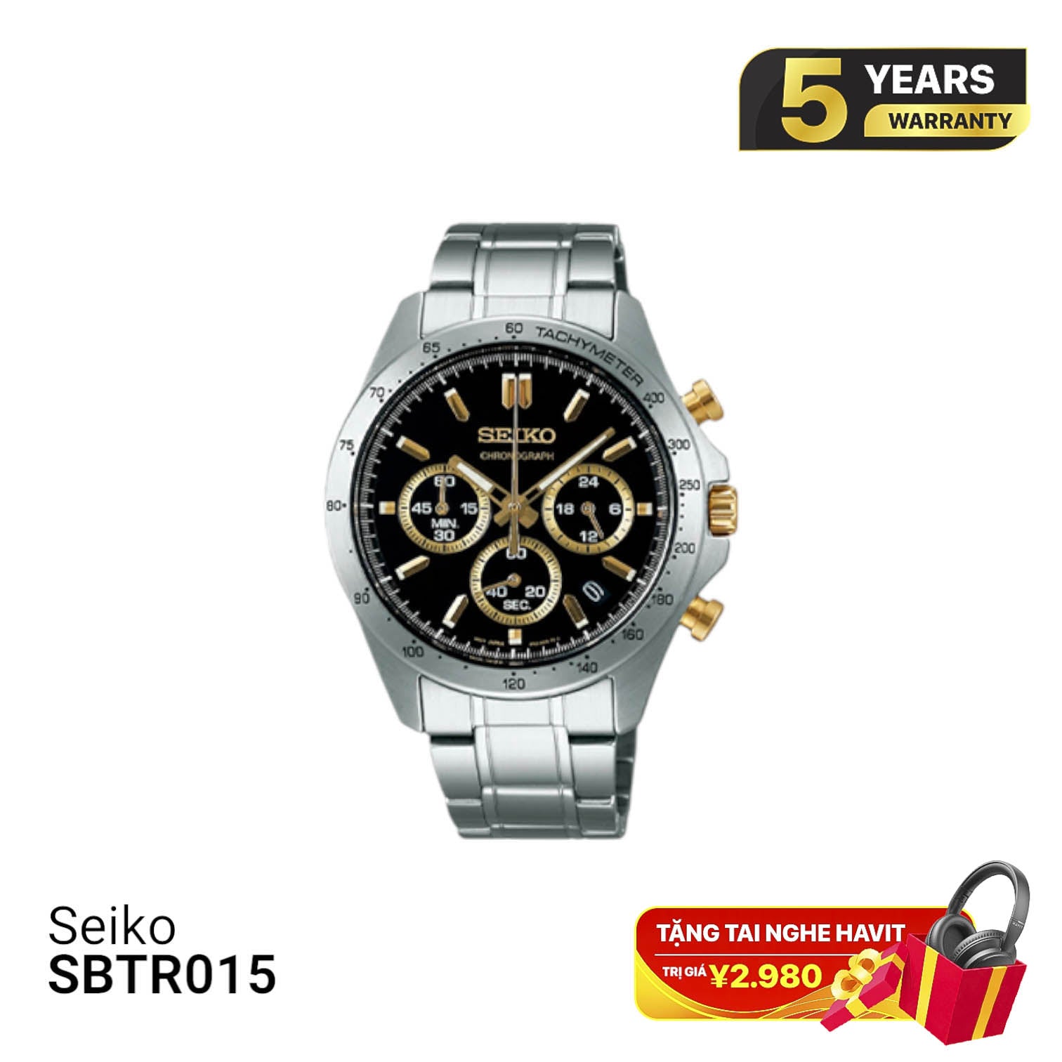 Jam Tangan Seiko Chronograph SBTR015 Bertenaga Baterai - Menerima Pesanan 