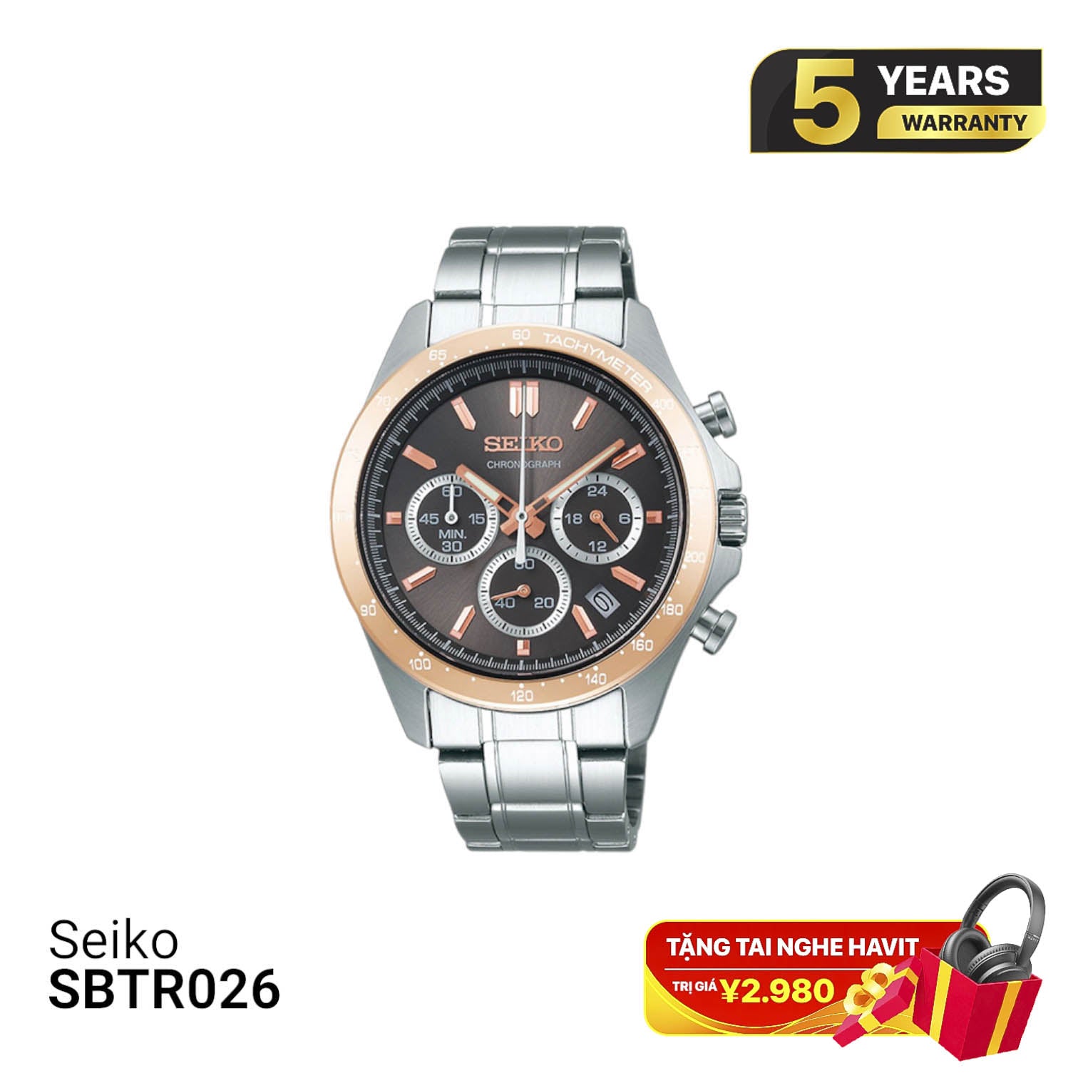 Jam Tangan Seiko Chronograph SBTR026 Bertenaga Baterai - Menerima Pesanan 
