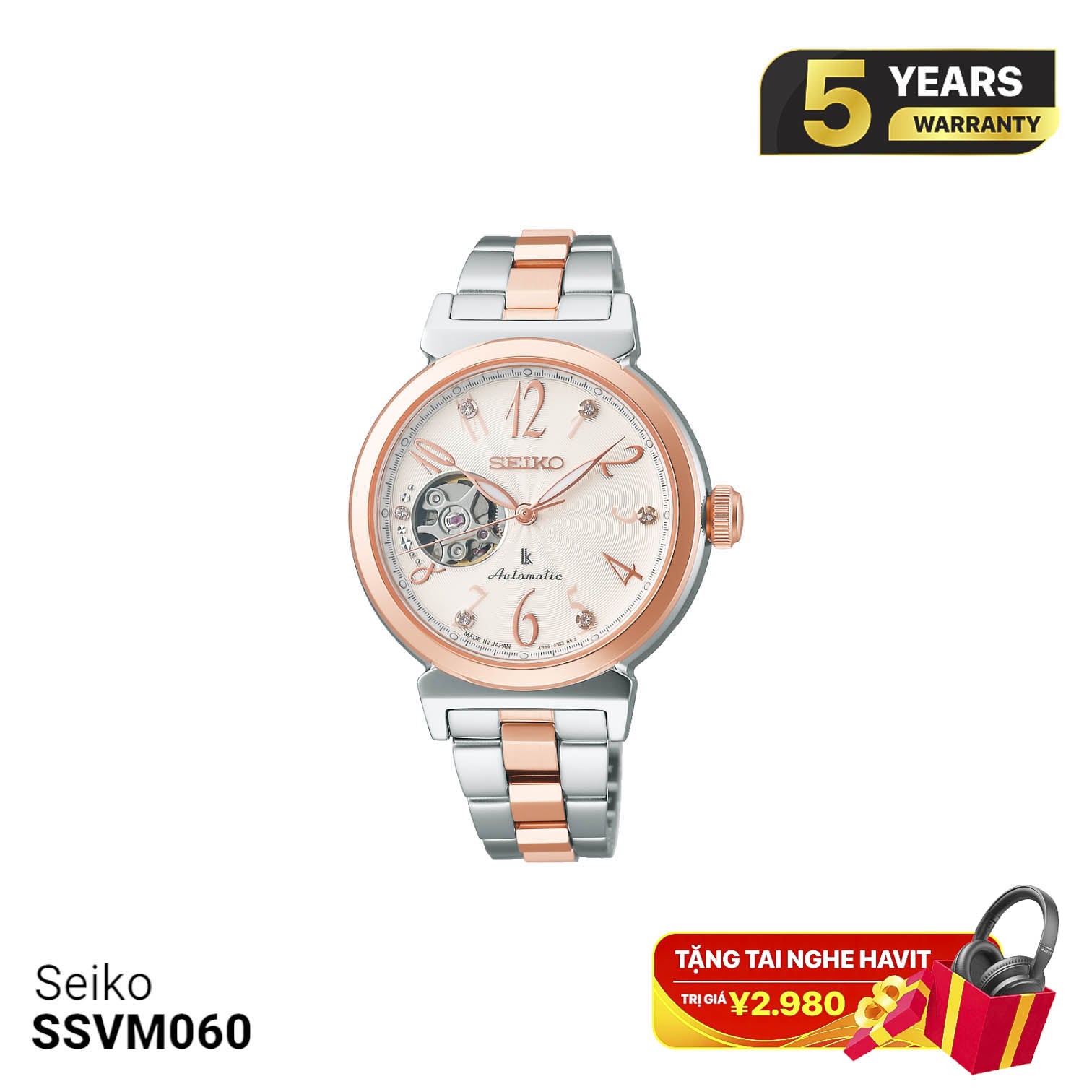 Jam Tangan Mekanik Wanita Seiko Essential Collection SSVM060 - Menerima Pesanan 