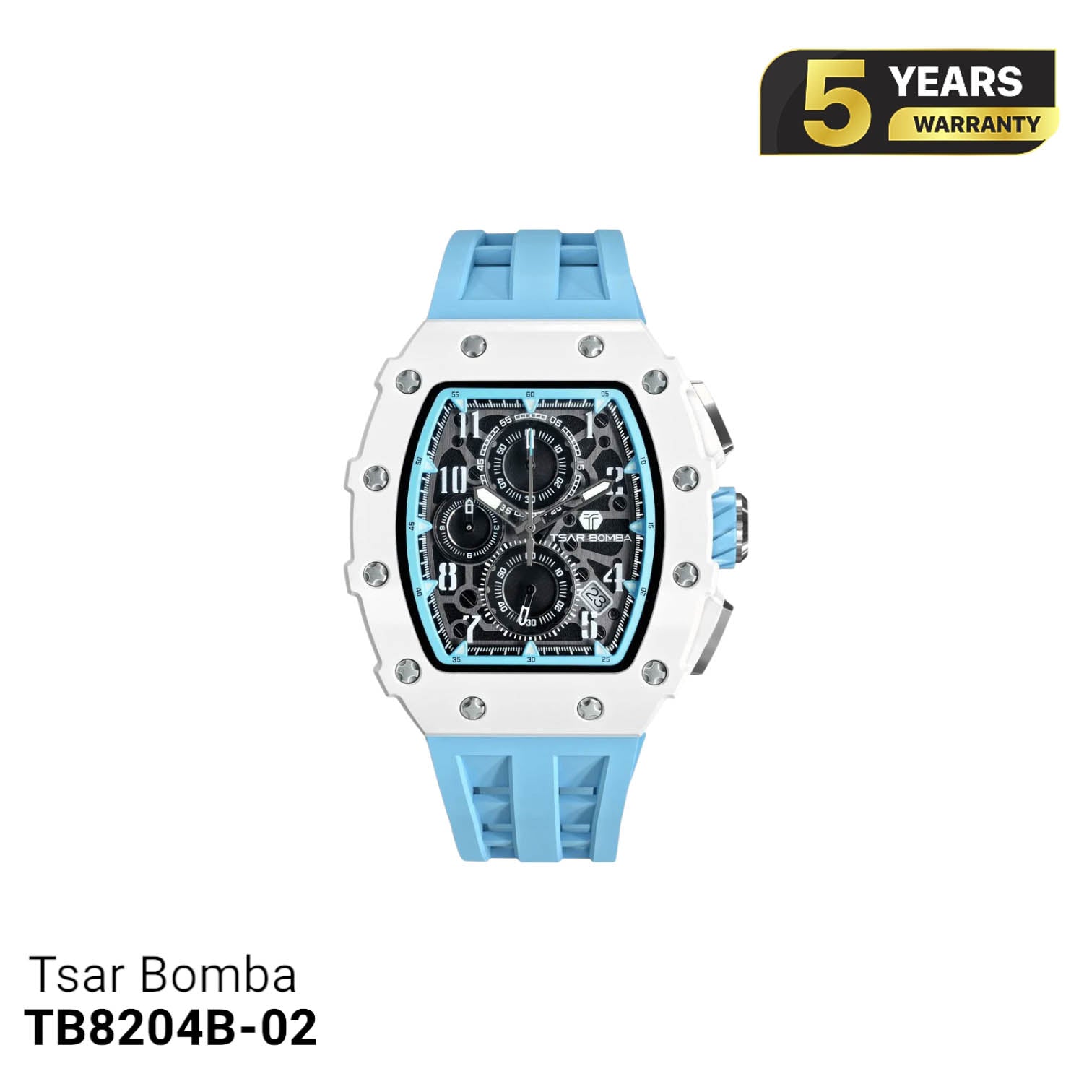 Jam Tangan Tsar Bomba Ceramic TB8204B Bertenaga Baterai 