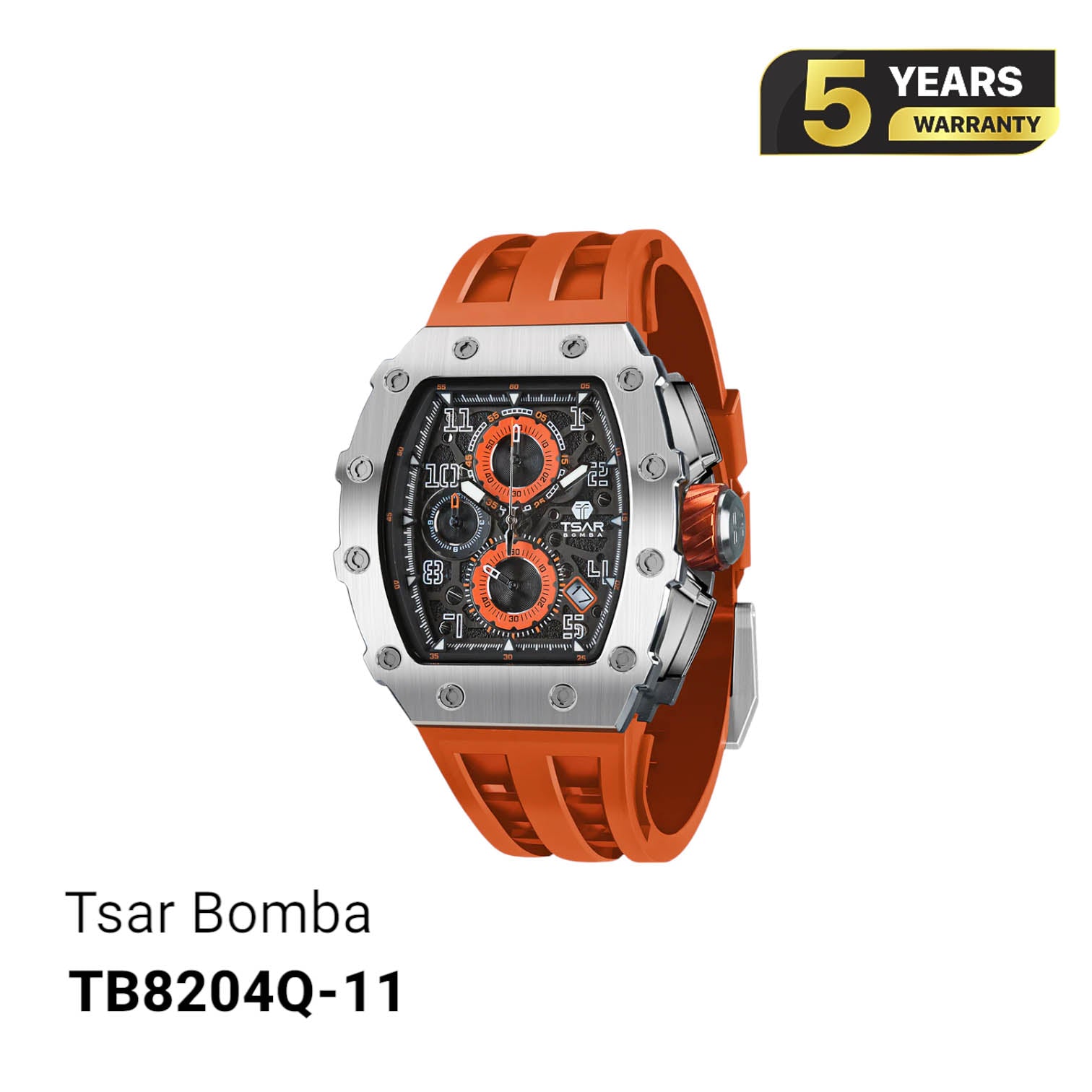 Jam Tangan Tsar Bomba Stainless Steel TB8204Q Bertenaga Baterai 