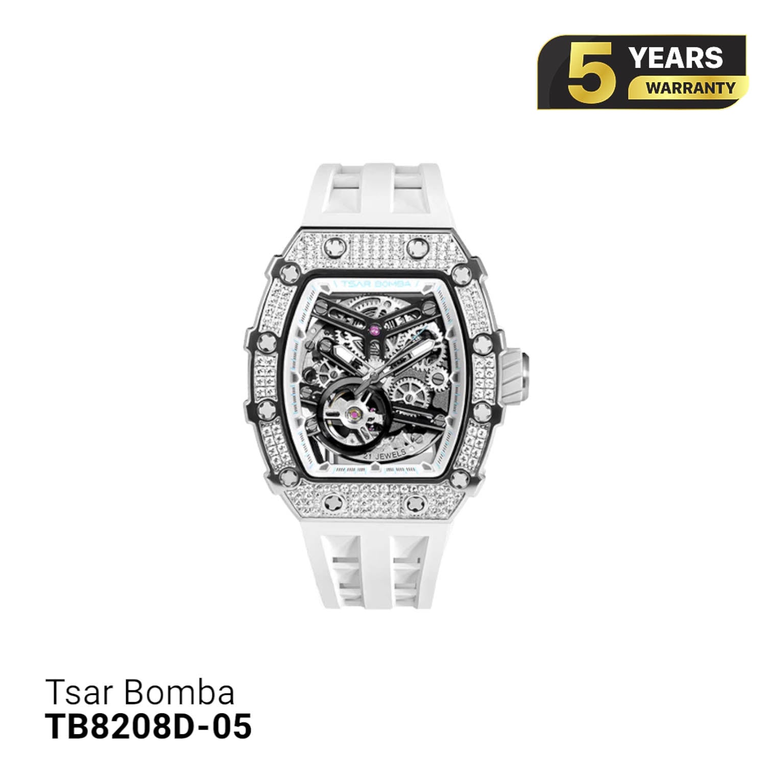Jam Tangan Mekanik Tsar Bomba dengan Batu Permata TB8208D 