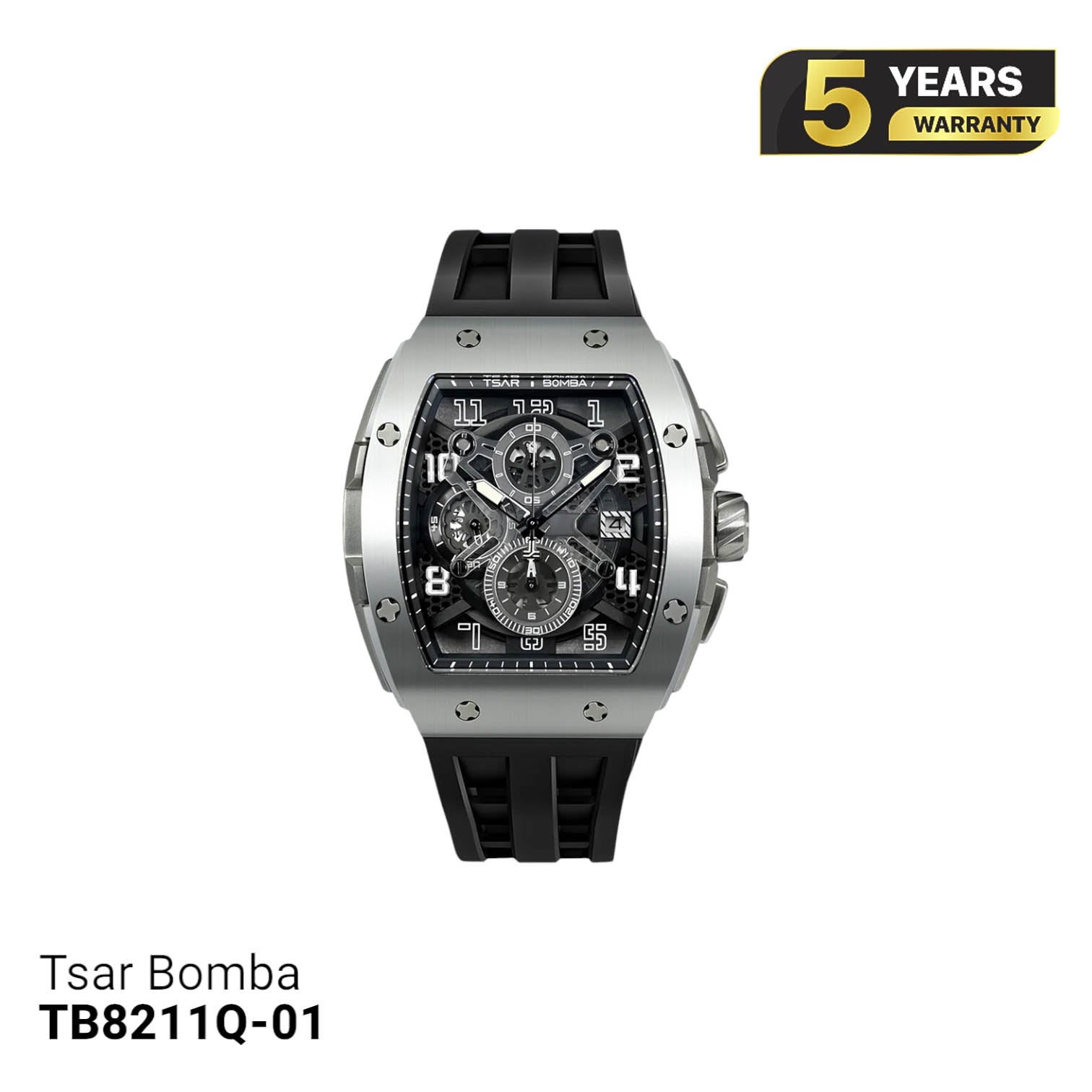 Jam Tangan Tsar Bomba Stainless Steel TB8211Q Bertenaga Baterai 