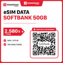 Paket data eSIM Softbank 50GB, harga ¥2.580 