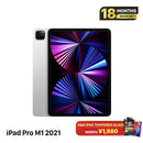 iPad Pro 2021 11 inci 128GB Perak 5G + Wifi Baterai 98% 92% Dari SB (layar tergores) - HH3204 