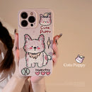 HHPK16 Casing Ponsel Berbentuk Anjing Lucu 