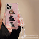 Casing Ponsel Kelinci Merah Muda Berlapis Cermin HHPK39 