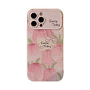 Casing Ponsel Motif Bunga Tulip Merah Muda HHPK29 