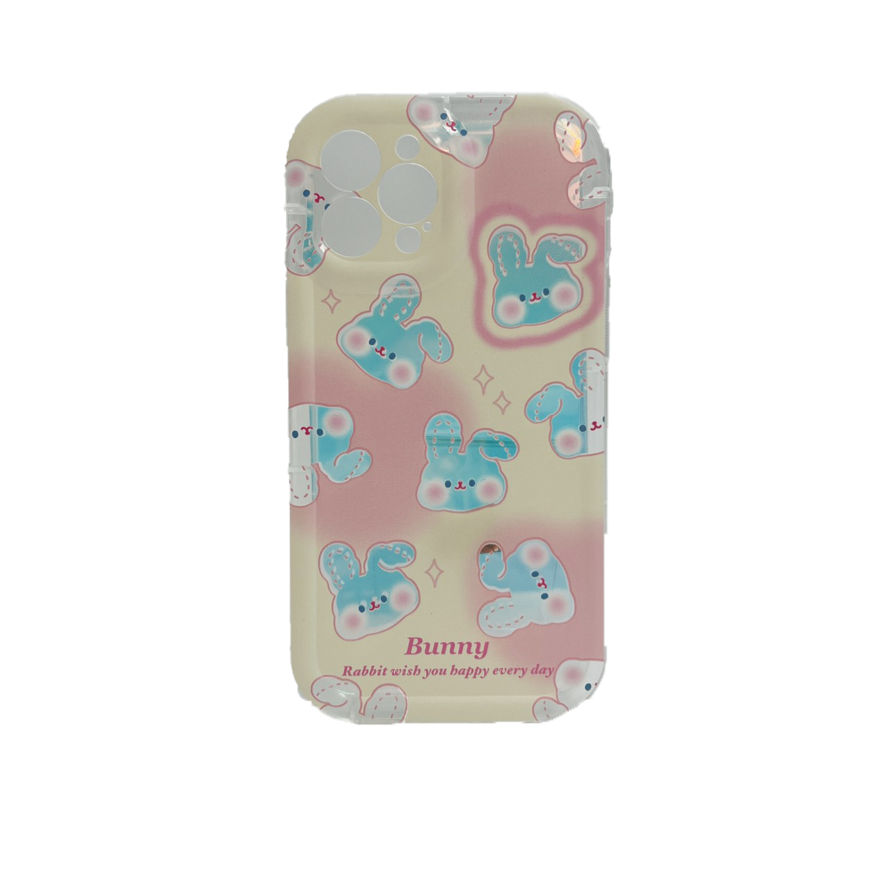 Casing ponsel HHPK15 berlapis cermin dengan motif kelinci 
