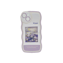 HHPK05 Casing tepi bergelombang dengan motif bunga ungu 