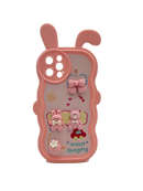 HHPK19 Casing Ponsel Telinga Kelinci dengan Hiasan 3D 