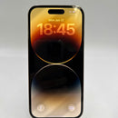 iPhone 14 Pro 256GB Emas, kondisi 98%, baterai 100%. Paket data seluler sudah lunas, berfungsi seperti perangkat Apple internasional (goresan kecil di tepi, bintik-bintik kecil 0,5x dan 3x, baterai sudah diganti) - HH5040 