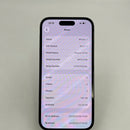 iPhone 14 Pro 128GB Ungu, baterai 98%, kondisi 100%, versi internasional dari DCM (Tidak menggunakan SIM DCM - Baterai sudah diganti, terdapat sedikit goresan (0,5x/3x), goresan pada bezel kamera, goresan cat pada bezel - HH4287) 