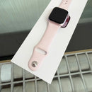 Apple Watch Series 9 GPS 45mm Casing Aluminium Perak / Tali Olahraga Biru Badai Baterai 98% 100% 