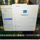 Macbook Air 2025 13.6" Sky Blue Apple M4/ 16GB RAM/ 256GB SSD Kondisi 99%, siklus pengisian daya 19 kali. BPTN 