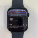 Apple Watch Series 9 GPS 45mm Casing Aluminium Perak / Tali Olahraga Biru Badai Baterai 98% 100% 