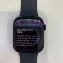 Apple Watch Series 9 GPS 45mm Casing Aluminium Perak / Tali Olahraga Biru Badai Baterai 98% 100% 